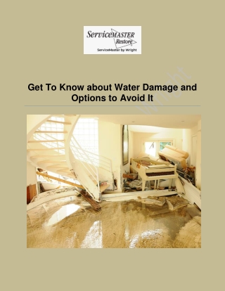 Get To Know about Water Damage and Options to Avoid It