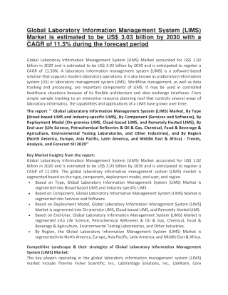 Global Laboratory Information Management System