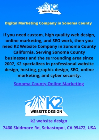 Digital Marketing Company in Sonoma County