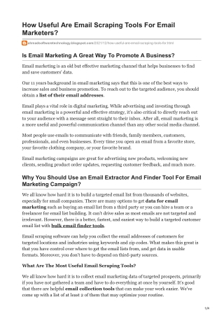 1How Useful Are Email Scraping Tools For Email Marketers