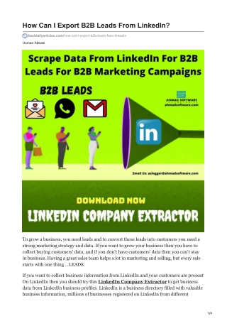 How Can I Export B2B Leads From LinkedIn