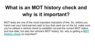 What is an MOT history check and why is it important_