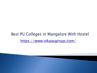 Best PU Colleges in Mangalore with Hostel