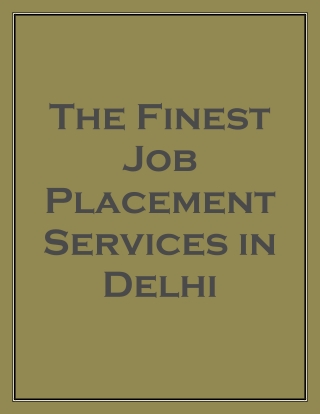 The Finest Job Placement Services in Delhi