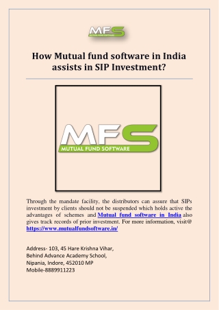 How Mutual fund software in India assists in SIP Investment