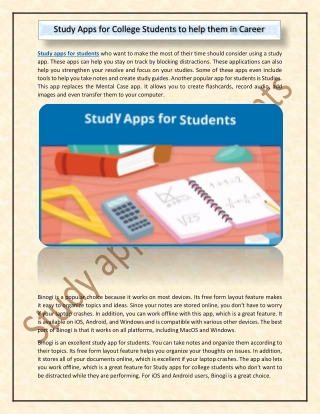 Study Apps for College Students to help them in Career