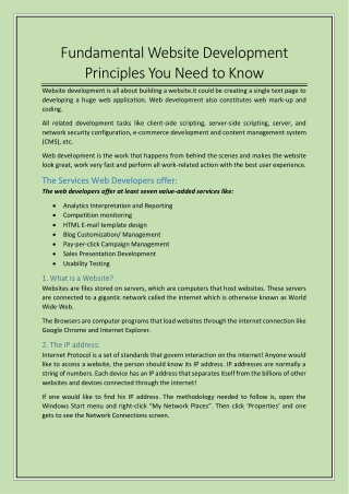 Fundamental Website Development Principles You Need to Know