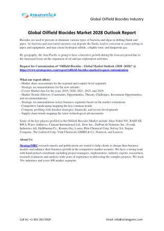 Oilfield Biocides Market Forecasts to 2028