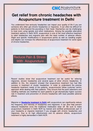Headache Treatment in Delhi