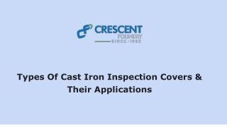 Types Of Cast Iron Inspection Covers & Their Applications