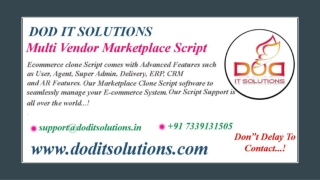 Readymade Best Multi Vendor Marketplace Script - DOD IT SOLUTIONS