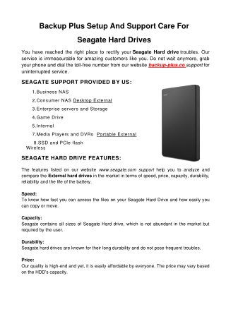 Backup Plus Setup And Support Care For Seagate Hard Drives