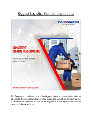 Biggest Logistics Companies in India