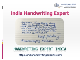 Handwriting Expert in India - India Handwriting Expert