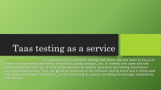 Taas testing as a service