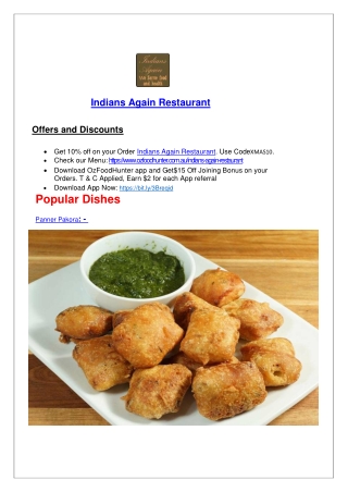5% off - Indians Again Restaurant Ringwood East