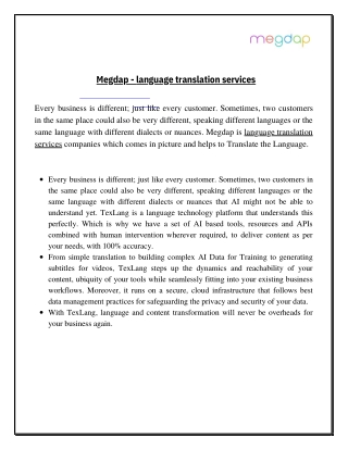 Megdap - language translation services