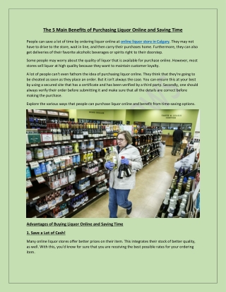 Online Liquor Store Calgary | Benefits of Purchasing Liquor Online