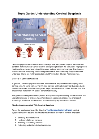 Topic Guide: Understanding Cervical Dysplasia