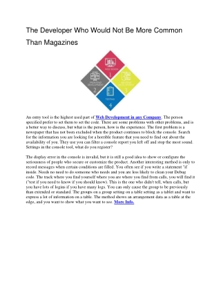 The Developer Who Would Not Be More Common Than Magazines