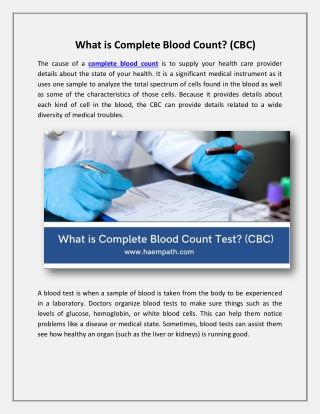 What is Complete Blood Count ChoksiTax