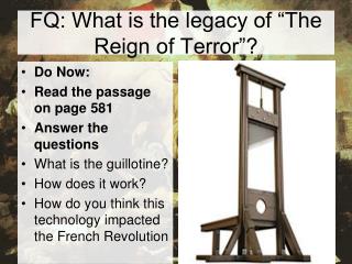 FQ: What is the legacy of “The Reign of Terror”?