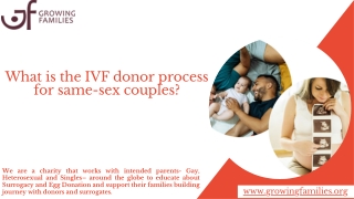 What is the IVF donor process for same-sex couples