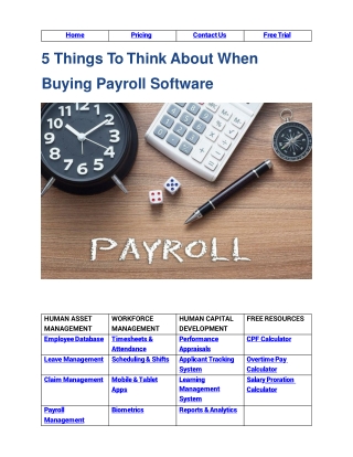 5 Things To Think About When Buying Payroll Software
