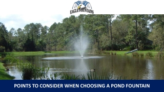 Points to Consider When Choosing a Pond Fountain