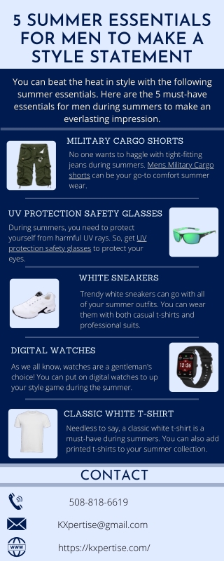 5 Summer Essentials for Men to Make a Style Statement