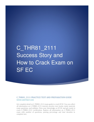 C_THR81_2111 Success Story and How to Crack Exam on SAP SF EC