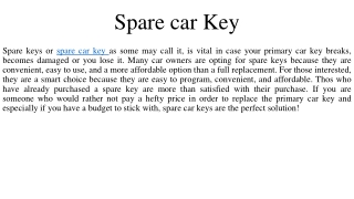 Spare car Key