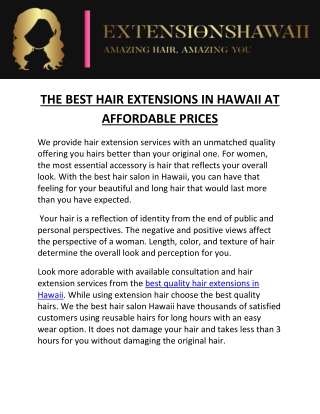 best quality hair extensions in Hawaii