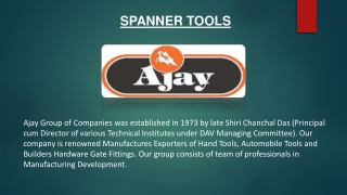 Spanner Tools Manufacturer