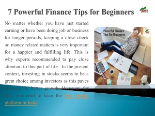 7 Powerful Finance Tips for Beginners