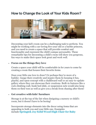 How to Change the Look of Your Kids Room
