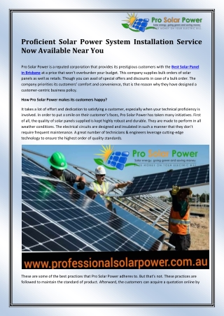 Best Solar Panel in Brisbane 