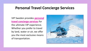 Personal Travel Concierge Services