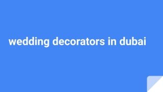 wedding decorators in dubai