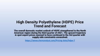 High Density Polyethylene Pricing