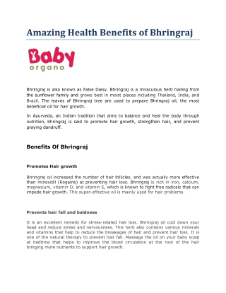 Amazing Health Benefits of Bhringraj