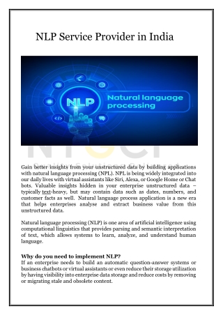 NLP Service Provider in India