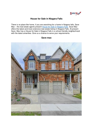 House for Sale in Niagara Falls-