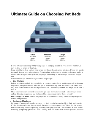Ultimate Guide on Choosing Pet Beds