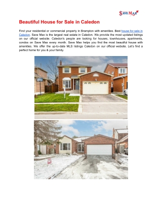 Beautiful House for Sale in Caledon