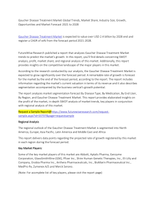 Gaucher Disease Treatment Market Trends and Forecast