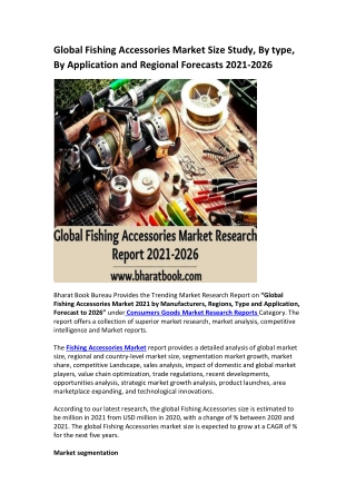 Global Fishing Accessories Market Research Report 2021-2026