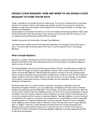 GOOGLE CLOUD BIGQUERY
