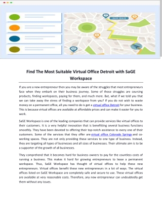 Find The Most Suitable Virtual Office Detroit with SaGE Workspace