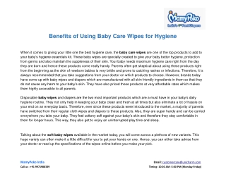 Benefits of Using Baby Care Wipes for Hygiene